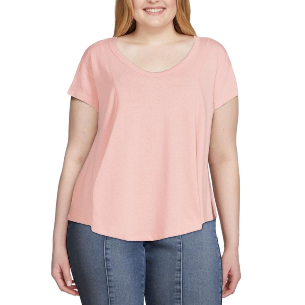 NWOT Time and Tru Women's Princess Seamed Shirttail T-Shirt - "Sandstone Pink"
